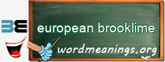 WordMeaning blackboard for european brooklime